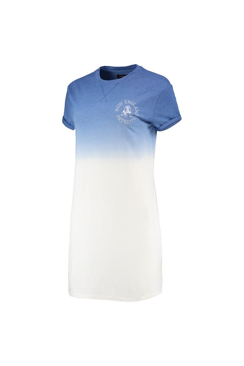 Women's Junk Food Heathered Royal/White New England Patriots Ombre Tri-Blend T-Shirt Dress, Alternate, color, Heather Royal