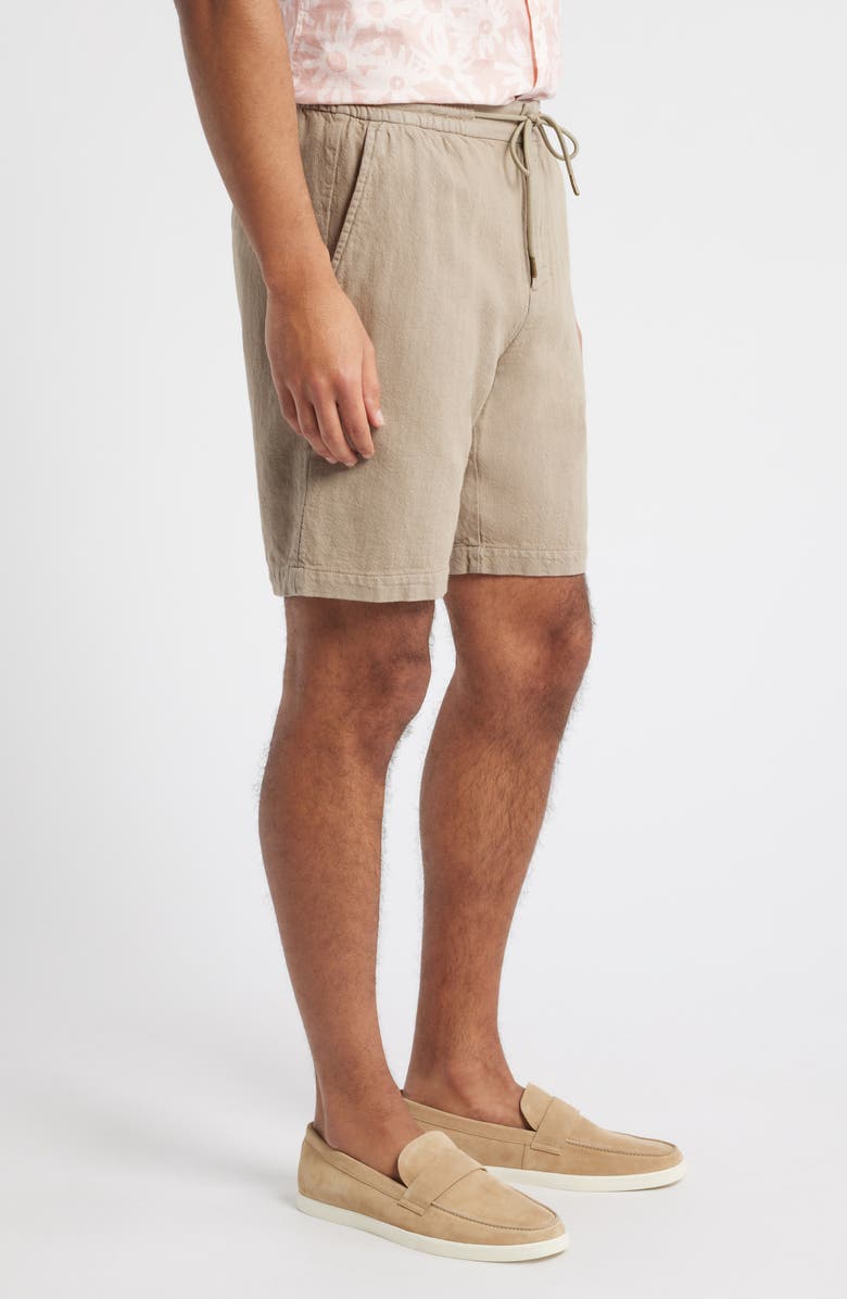 Rails Archer Flat Front Cotton & Linen Shorts, Alternate, color, Barley