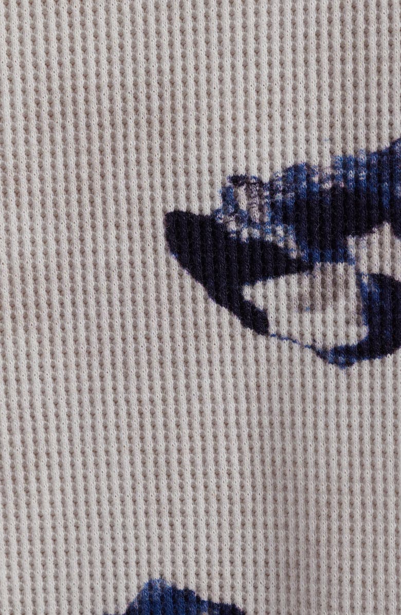 NZT by NIC+ZOE Stamped Floral Long Sleeve Waffle Knit Top, Alternate, color, Cream/ Grey Multi