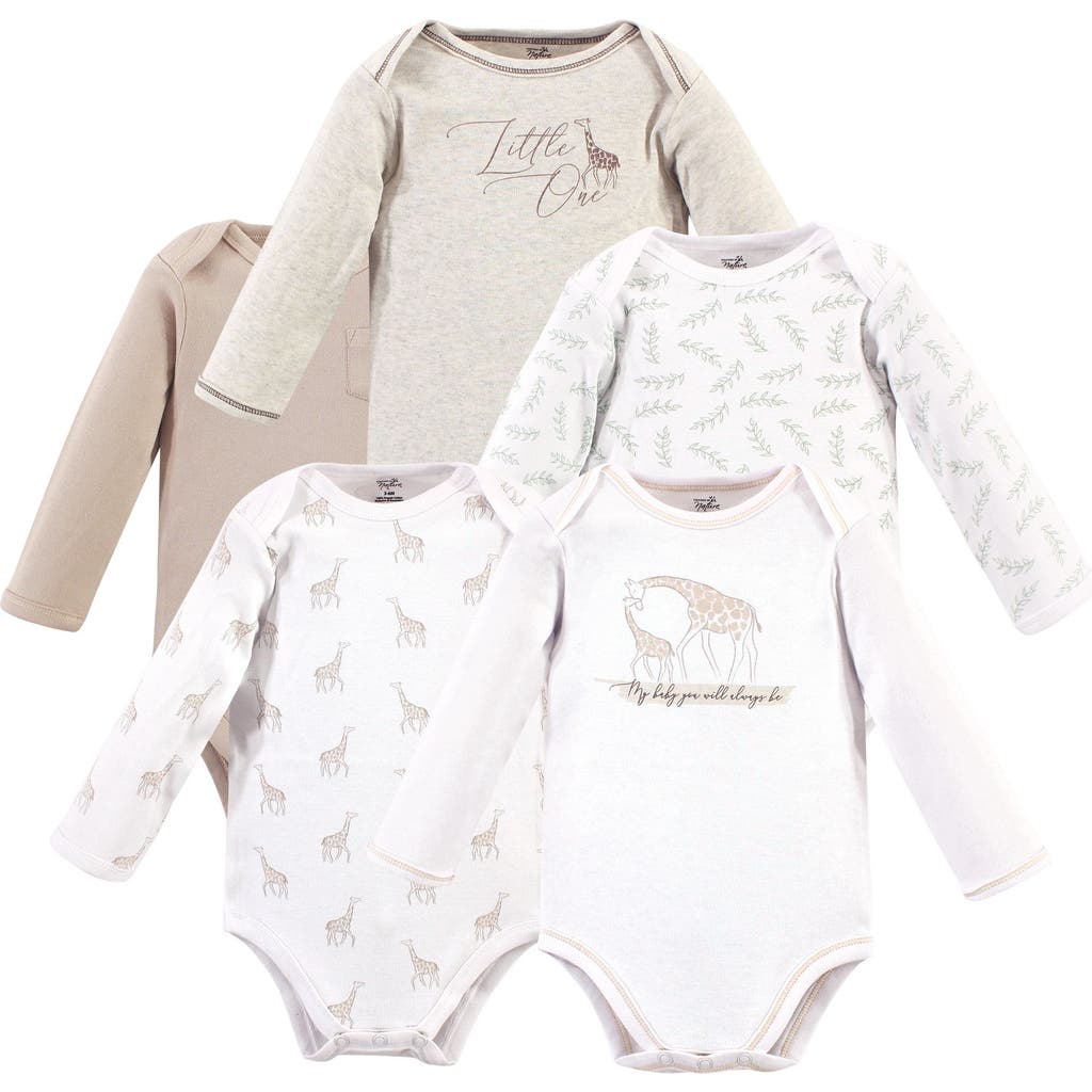 Touched By Nature Organic Cotton Long-sleeve Bodysuits In White