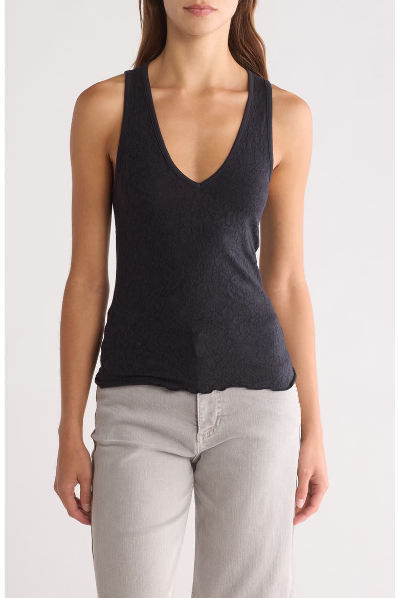Gemma Jacquard Knit Tank, Main, color, BLACK