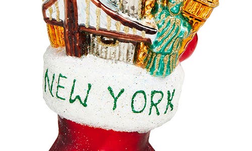 The Whitehurst Company Nyc Stocking Glass Ornament In Multi