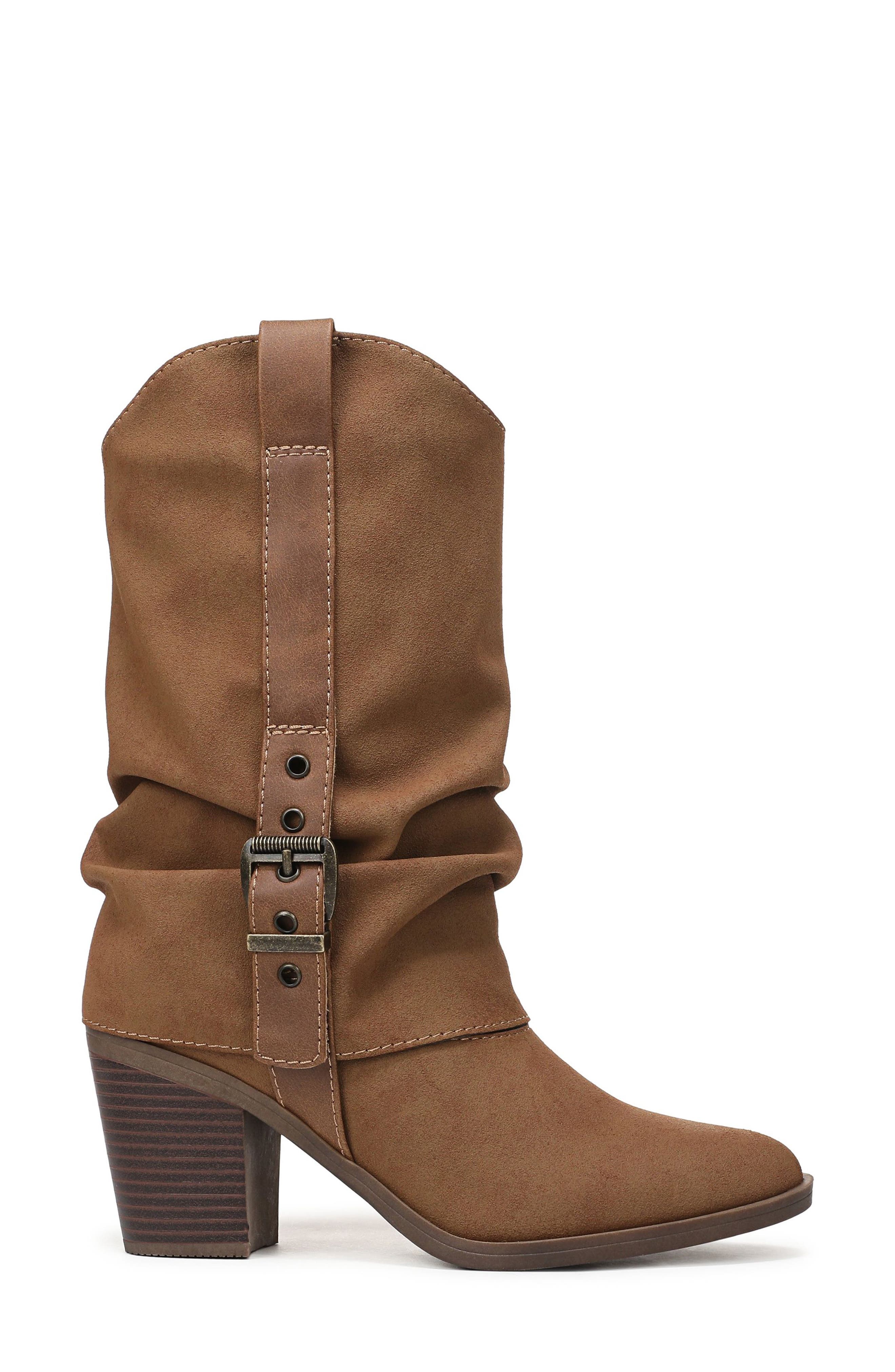 Carter Scrunch Western Boot, Alternate, color, TAN FAUX SUEDE