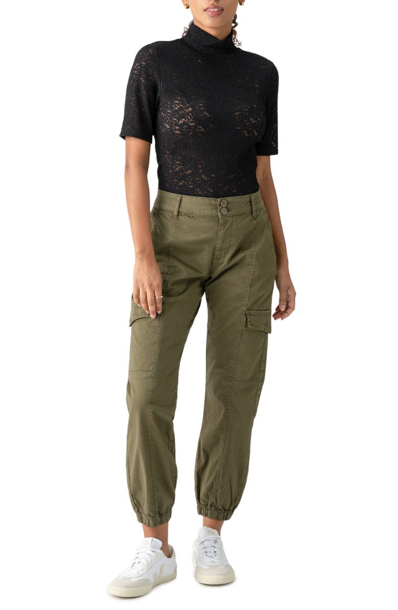 Sanctuary Embroidered Lace Mock Neck Top, Alternate, color, 