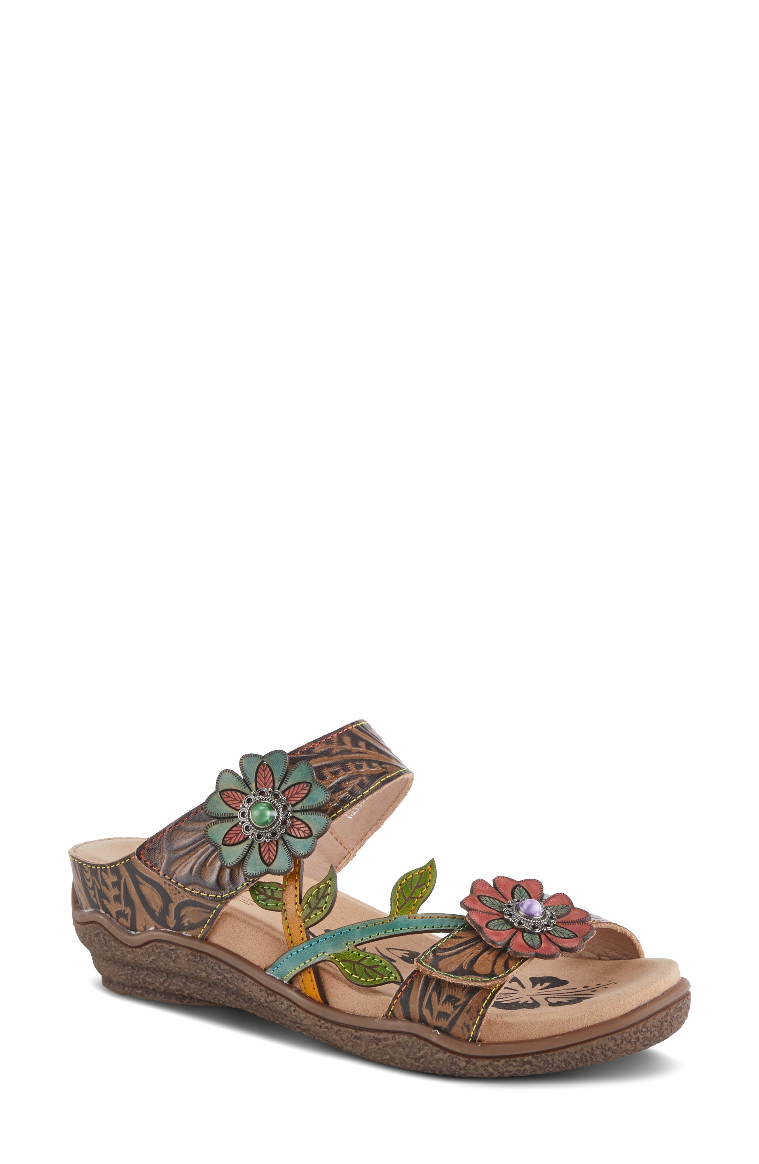 L'Artiste by Spring Step Aymee Wedge Slide Sandal, Main, color, Taupe Multi