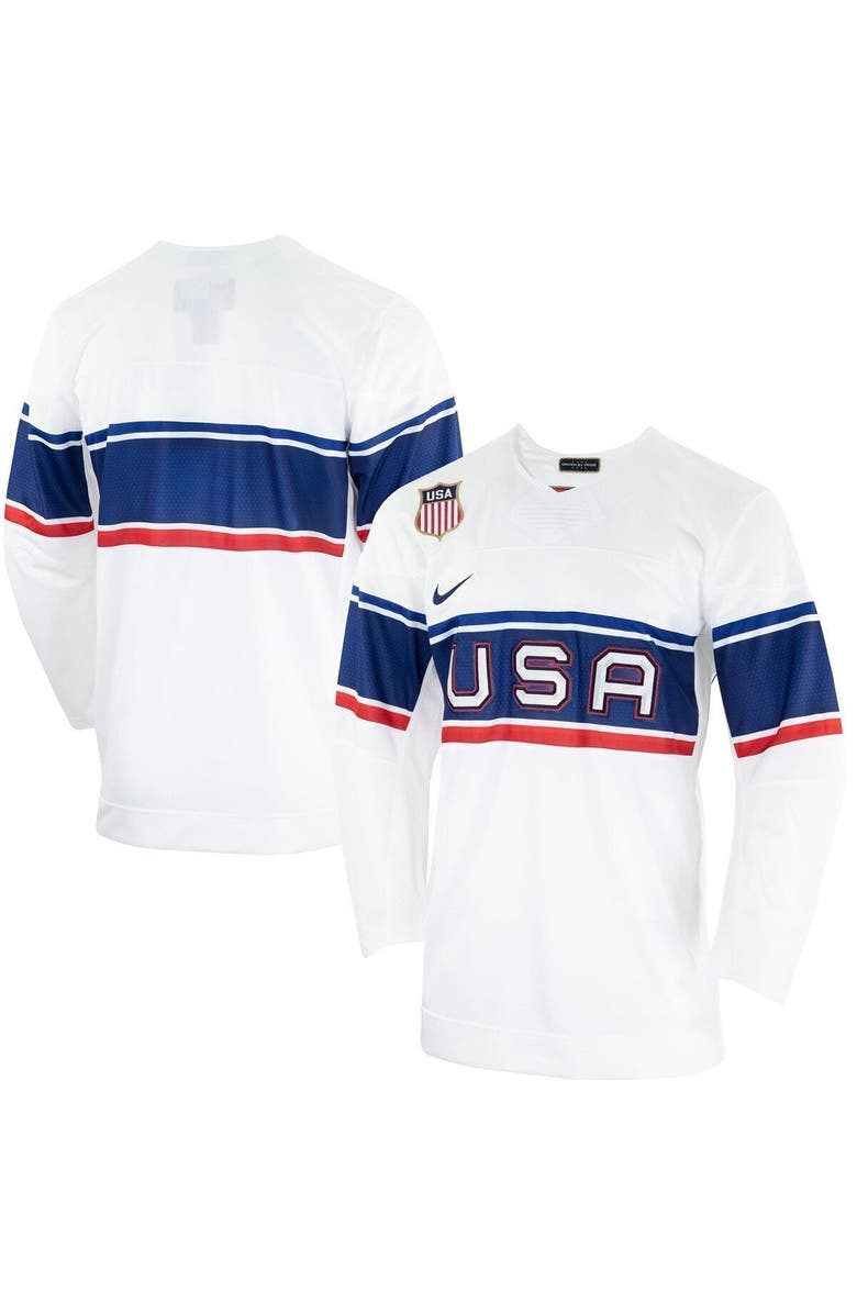 Nike Men's Nike White Team USA Hockey 2022 Winter Olympics Collection Jersey, Alternate, color, 