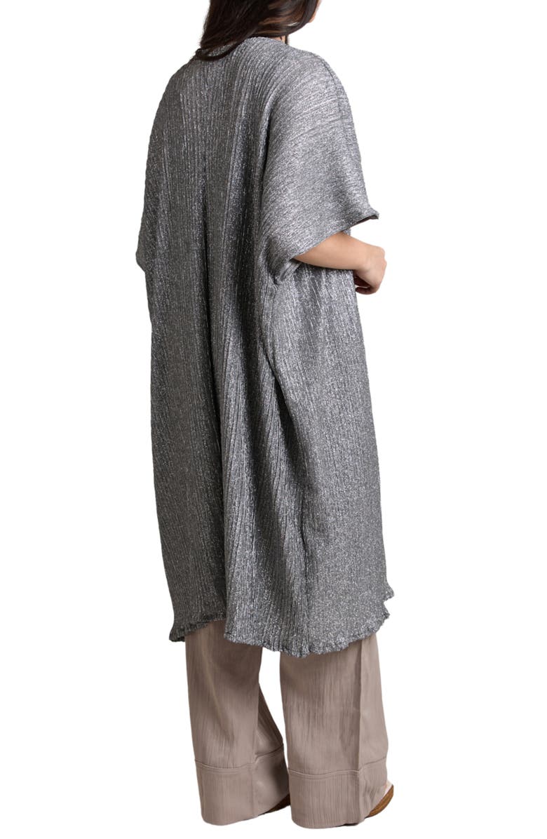 SAACHI Pleated Shimmer Duster, Alternate, color, Gunmetal