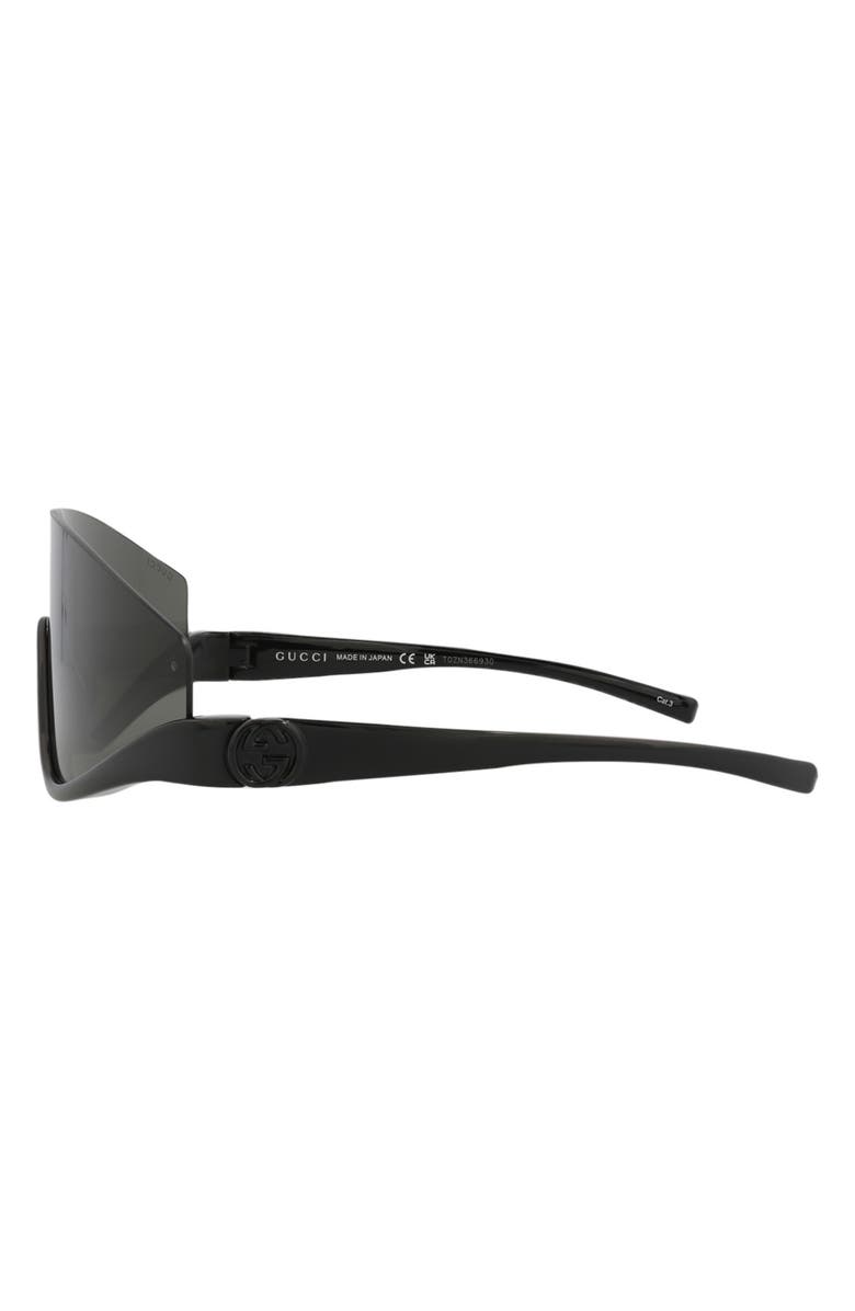 Gucci 99mm Shield Sunglasses, Alternate, color, Black Black Grey