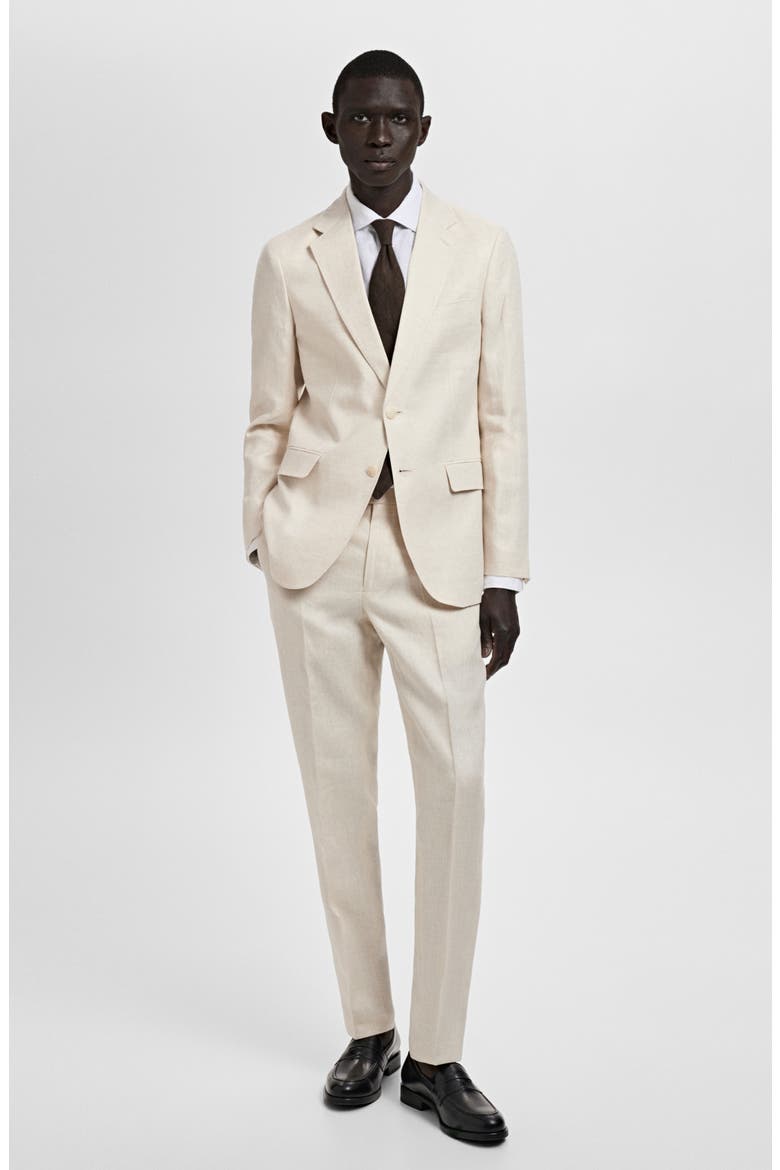 Slim Fit Linen Sport Coat, Alternate, color, ECRU