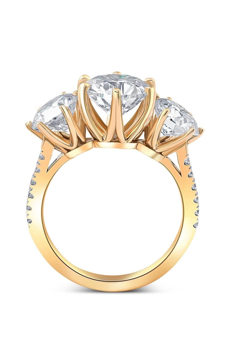 6 1/4 Ct Three Stone Diamond Engagement Ring Lab Grown Gold, Alternate, color, 10k White Gold