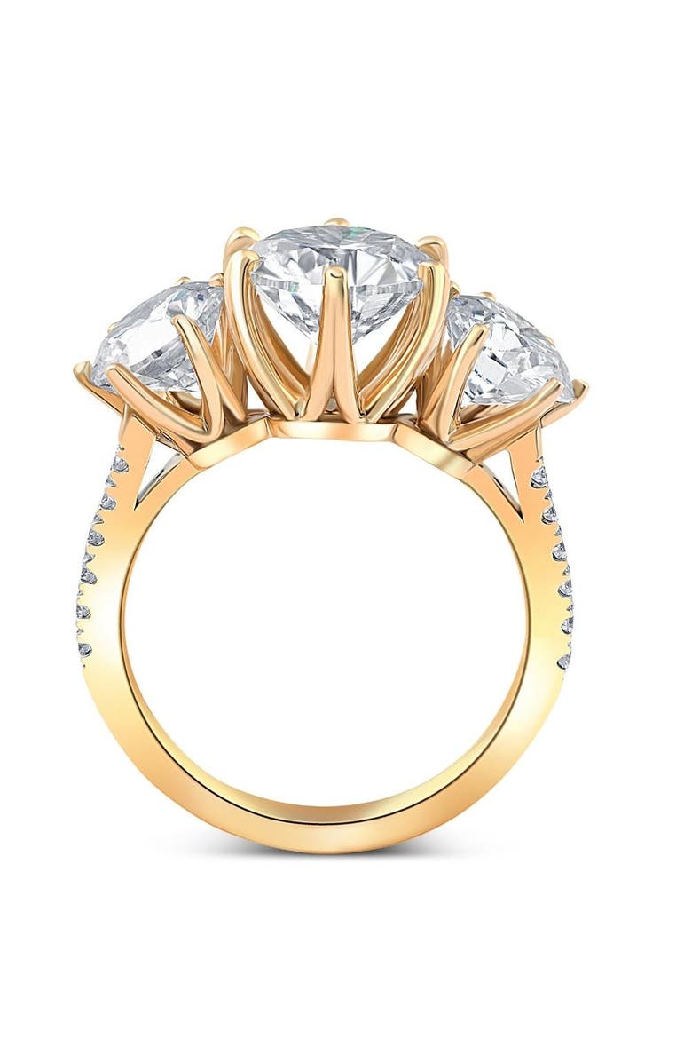 Bliss Diamond 6 1/4 Ct Three Stone Diamond Engagement Ring Lab Grown Gold, Alternate, color, 10K White Gold