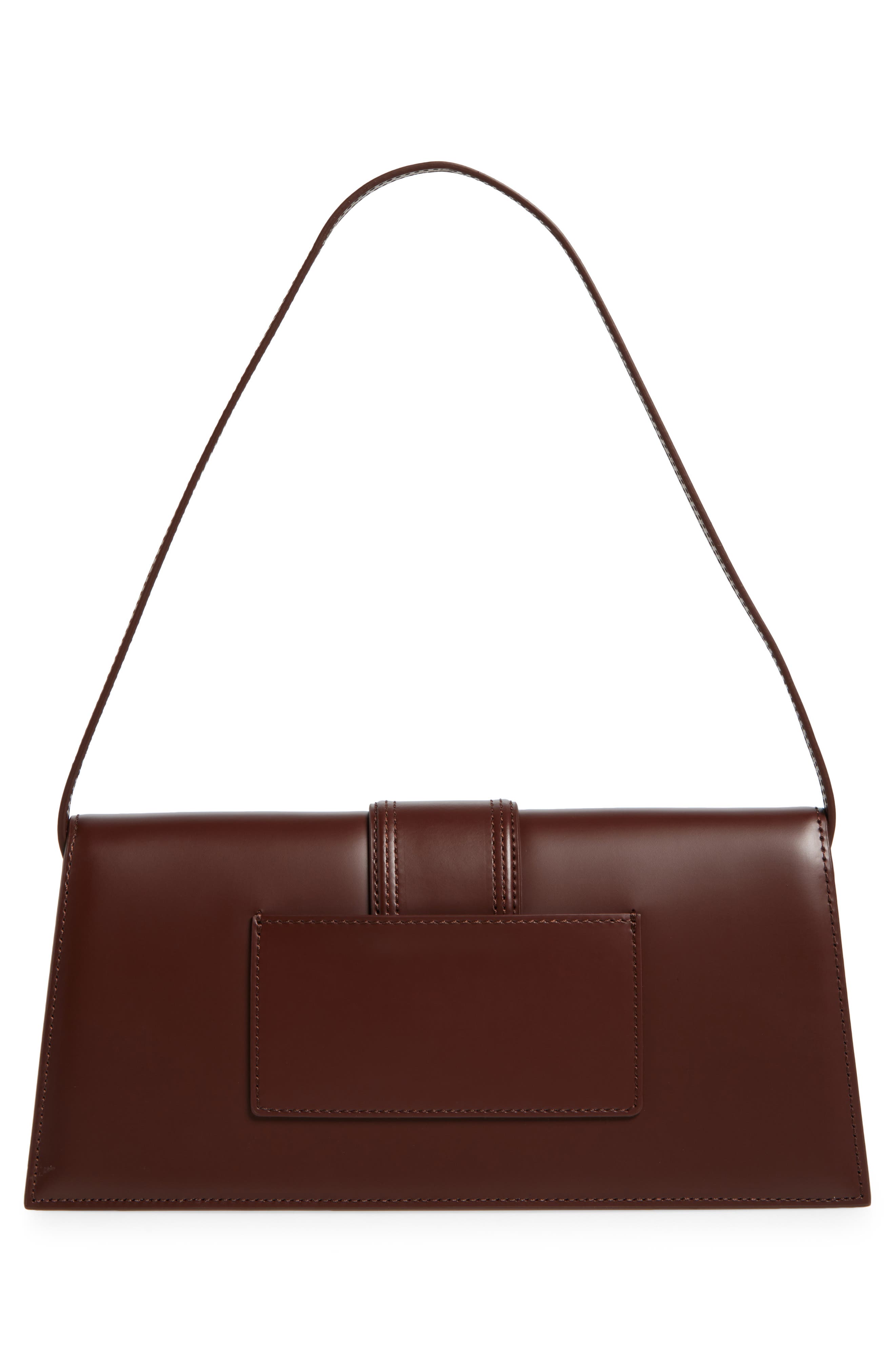 Jacquemus Long Le Bambino Leather Shoulder Bag, Alternate, color, Brown