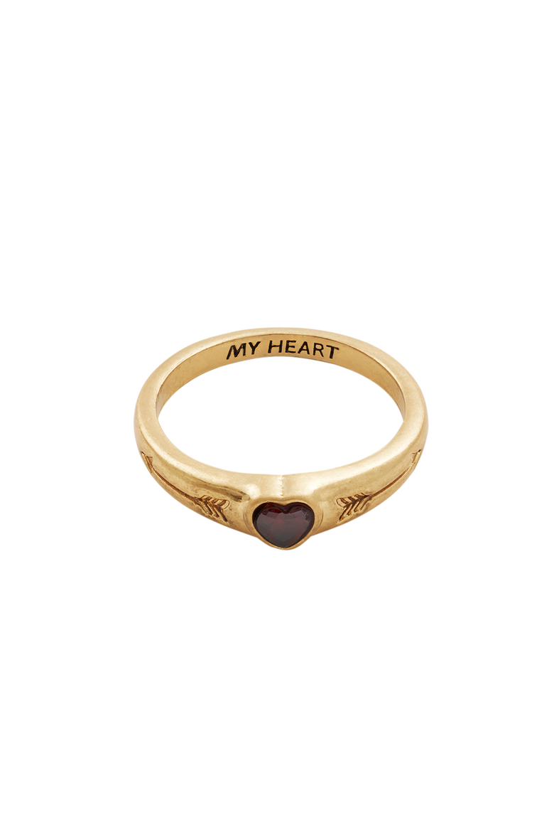 My Heart Signet Ring, Alternate, color, Gold