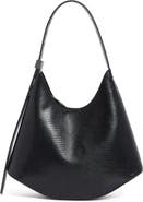 BCBG Snakeskin Embossed Curved Hobo Bag with Pouch