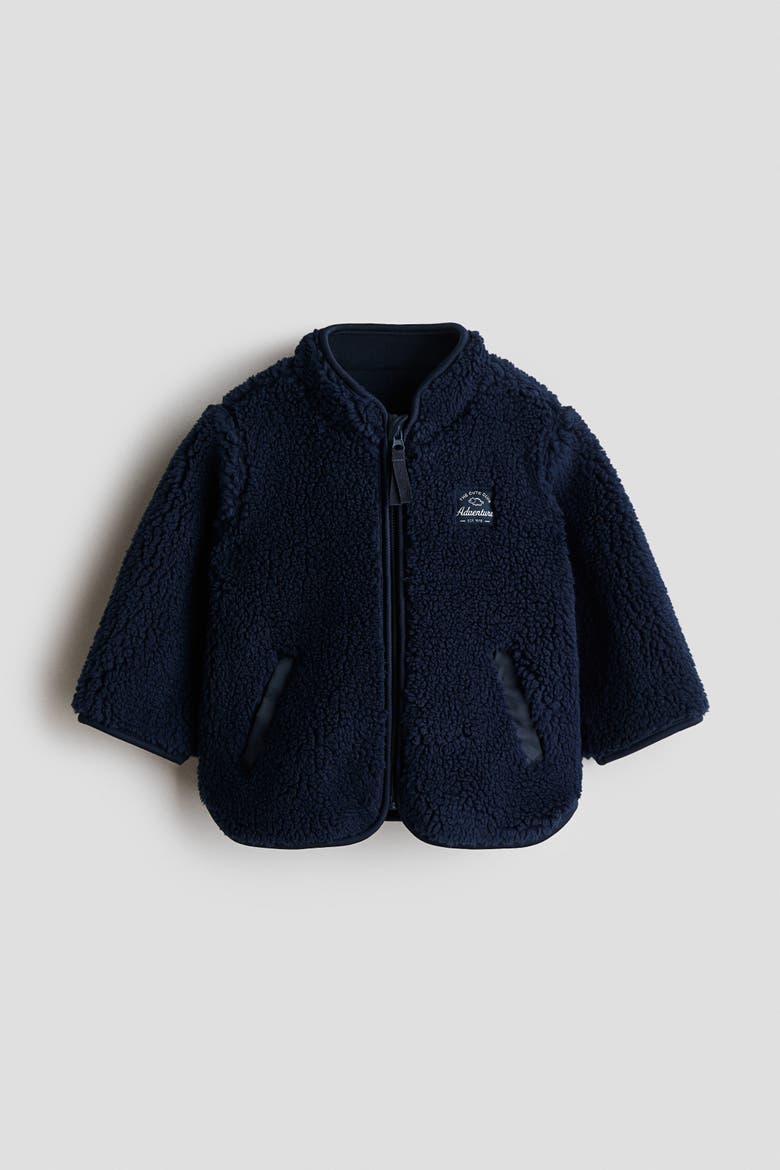 Teddy Fleece Jacket, Alternate, color, Navy blue