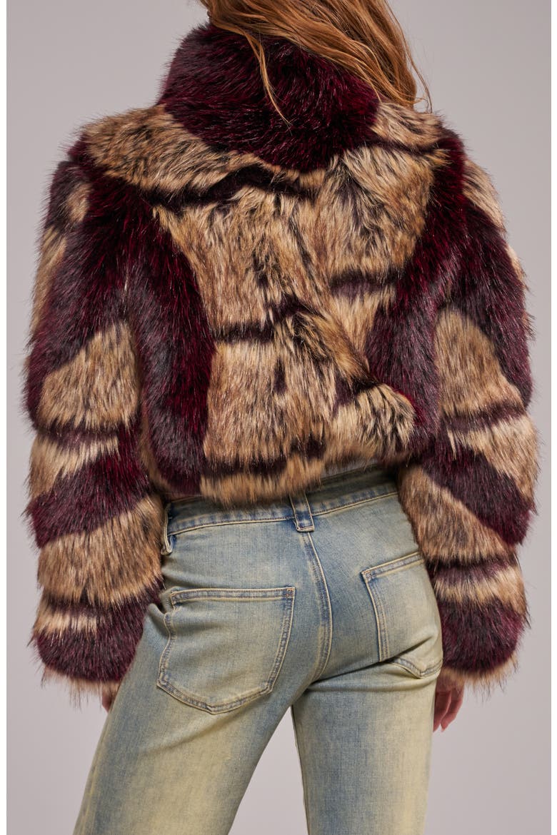 Padme Faux Fur Jacket, Alternate, color, BROWN