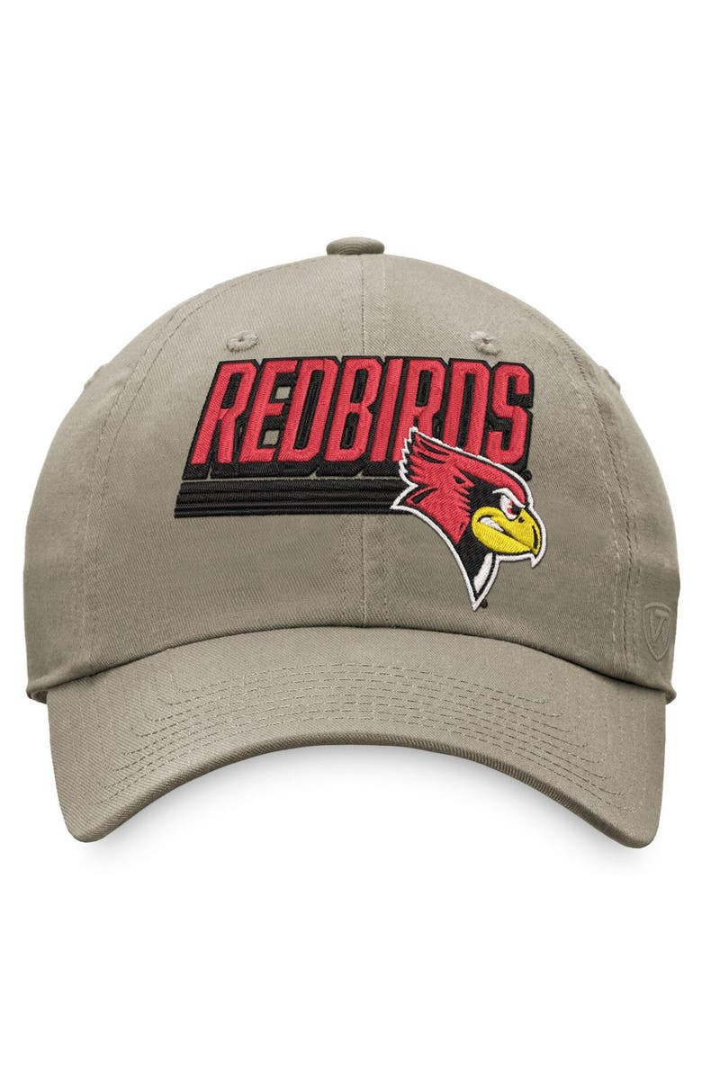 TOP OF THE WORLD Men's Top of the World Khaki Illinois State Redbirds Slice Adjustable Hat, Alternate, color, 