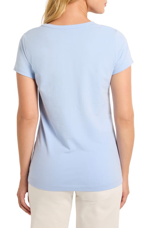 Nic + Zoe Nic+zoe Perfect Knit Crewneck T-shirt In Powder Blue