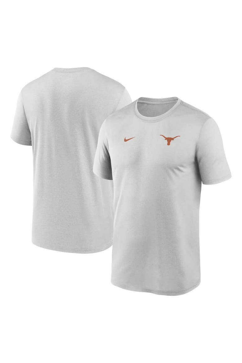 Men's Nike Gray Texas Longhorns 2025 Sideline Small Logo Legend Performance T-Shirt, Alternate, color, Gray