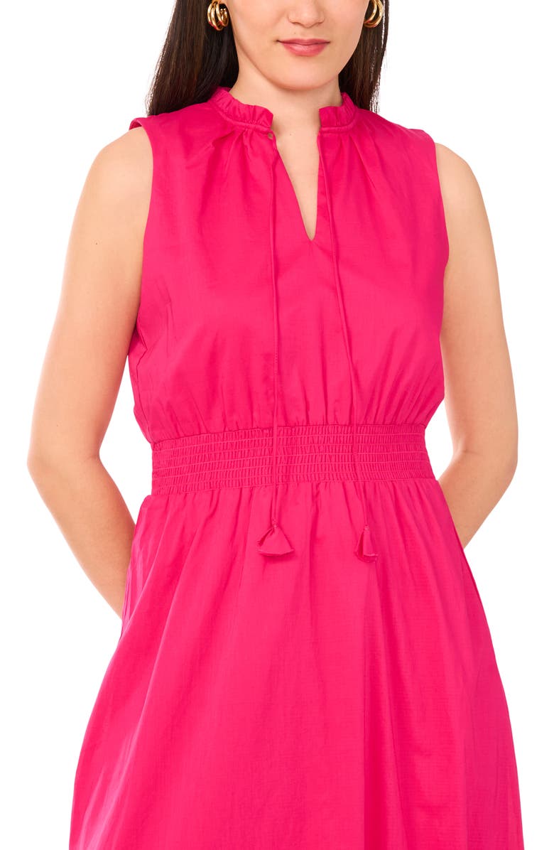 Vince Camuto Smocked Waist Sleeveless Tiered Maxi Dress, Alternate, color, Bright Rose