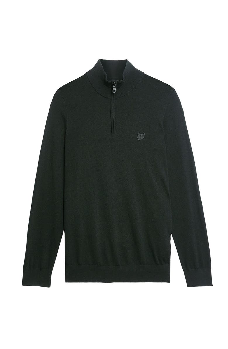 Lyle & Scott Eagle Merino Quarter Zip Sweater, Alternate, color, Jet Black