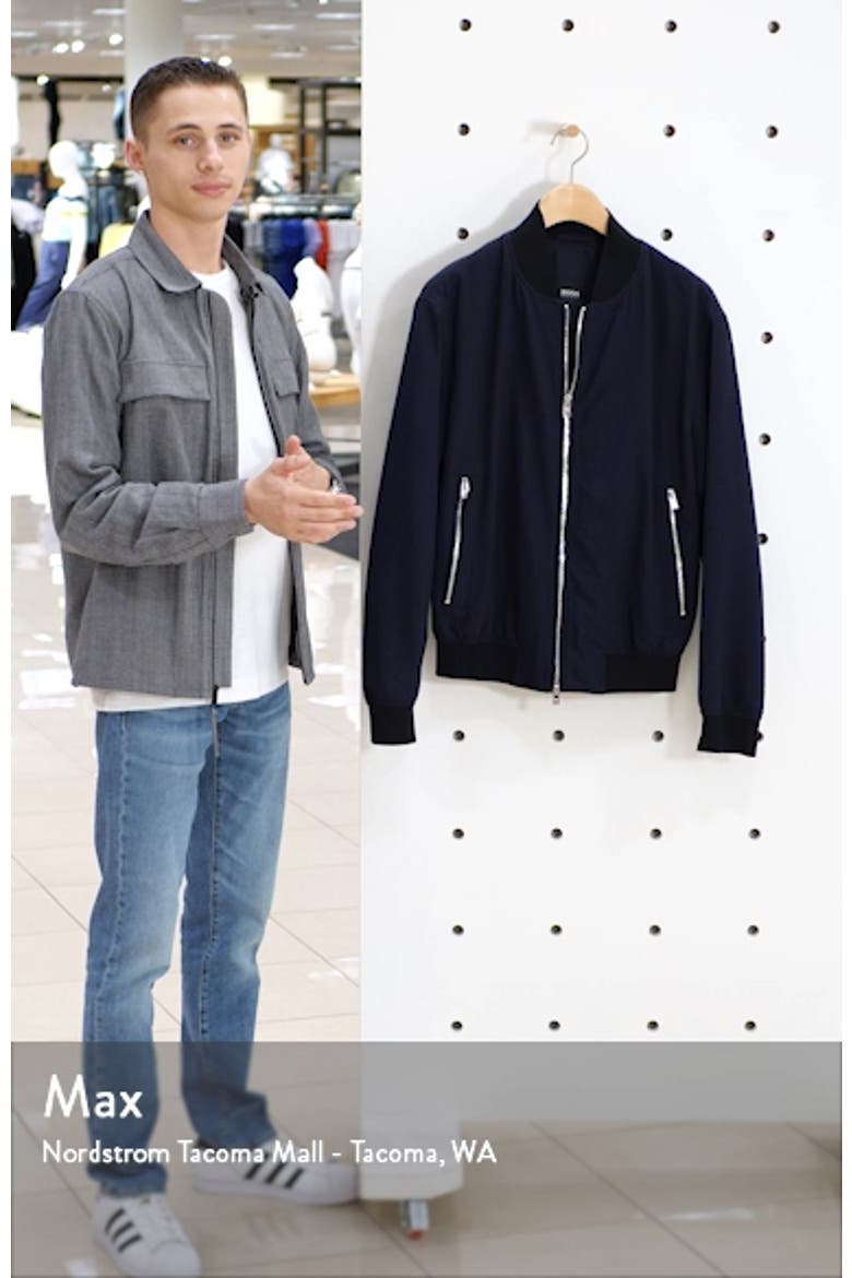 Cadus Regular Fit Seersucker Check Bomber Jacket video
