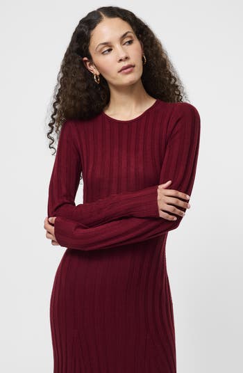 Long Sleeve Rib Maxi Sweater Dress