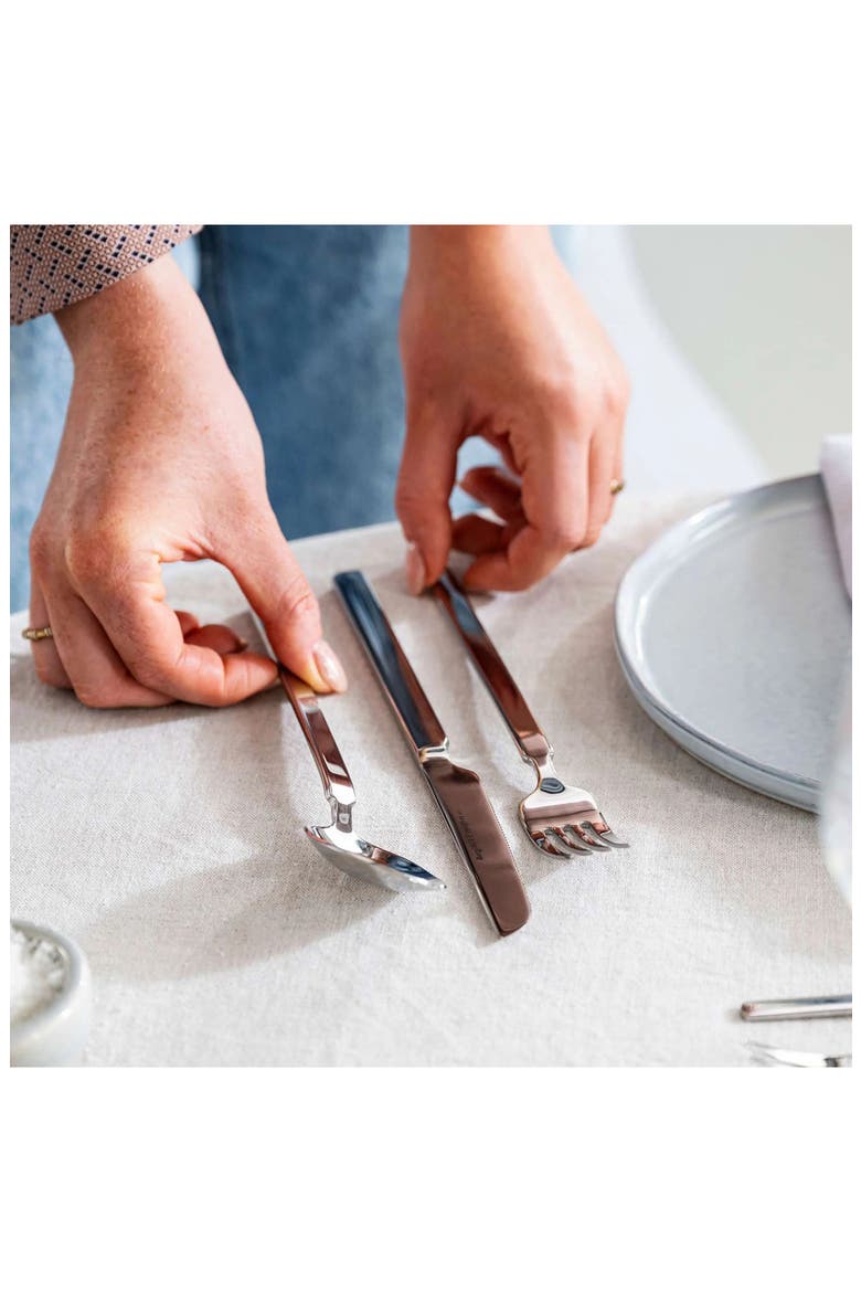 Elegant Stainless Steel 75-Piece Flatware Set, Alternate, color, SILVER
