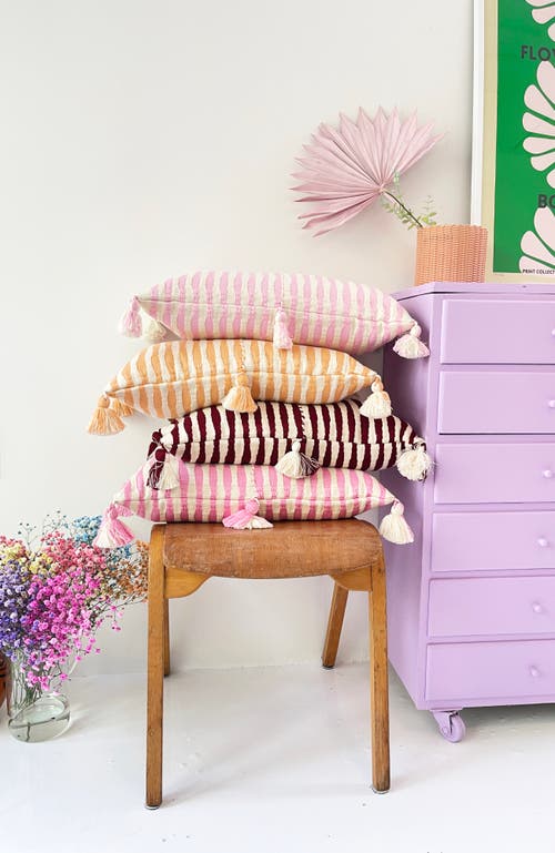 ARCHIVE NEW YORK ARCHIVE NEW YORK ANTIGUA CLASSIC STRIPED HANDWOVEN COTTON THROW PILLOW