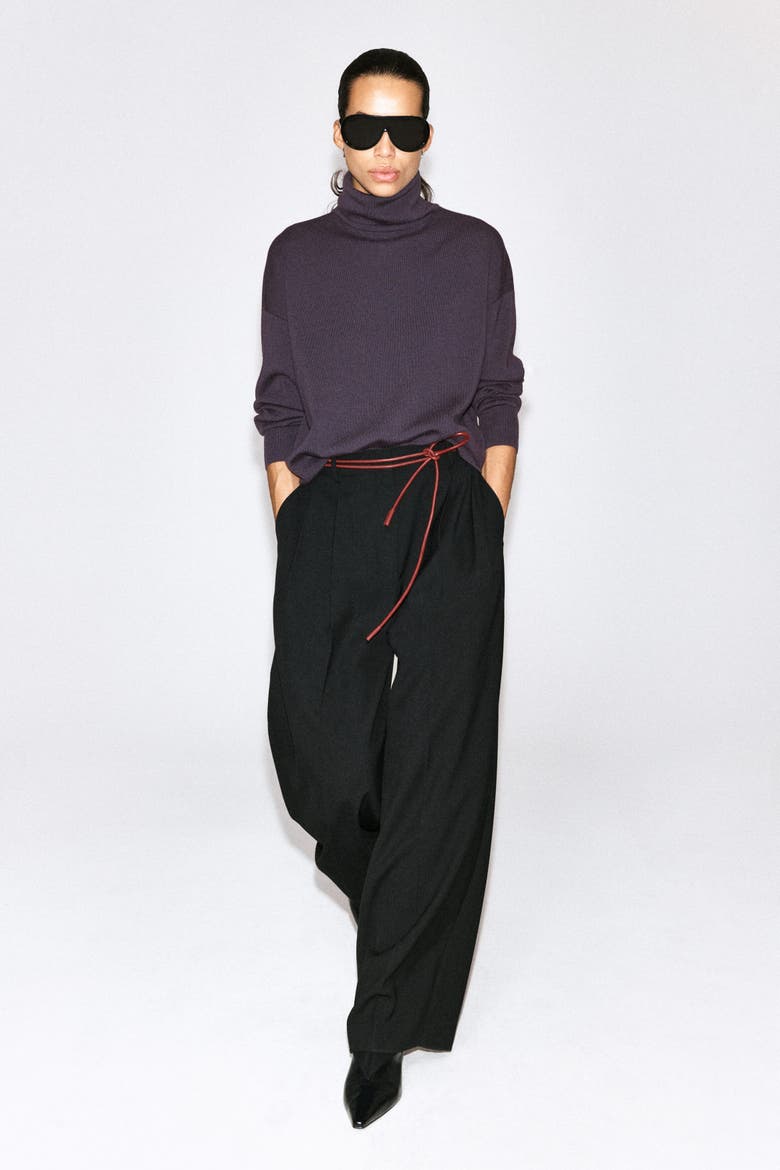 Merino Wool Roll-Neck Sweater, Alternate, color, DARK PURPLE