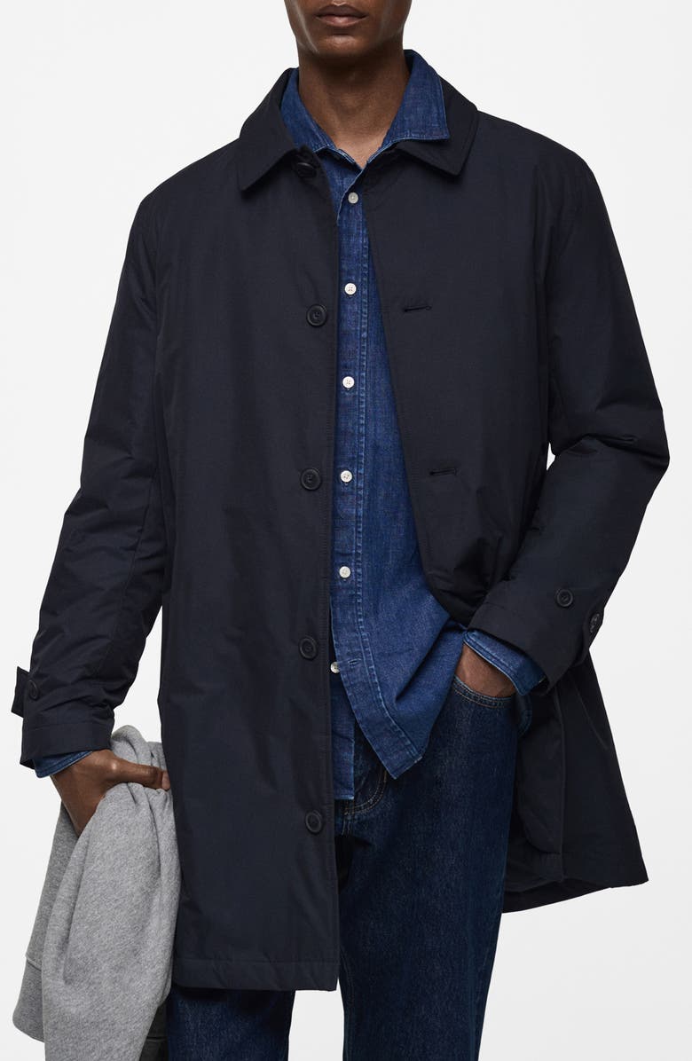 MANGO Water Repellent Trench Coat, Main, color, 