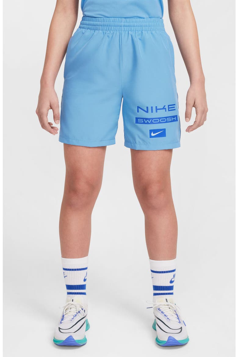 Kids' Multi Dri-FIT Woven Drawstring Shorts, Main, color, BLUE BEYOND/ GAME ROYAL
