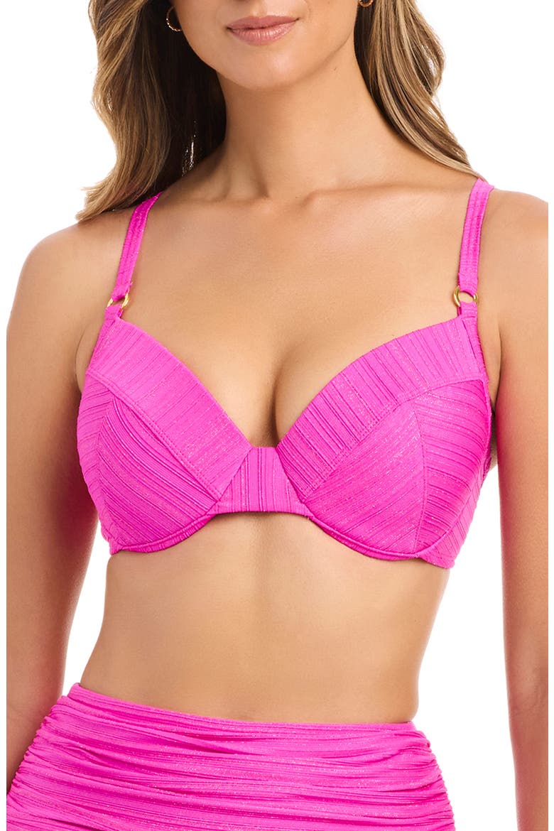 Metallic Underwire Bikini Top, Main, color, DAHLIA