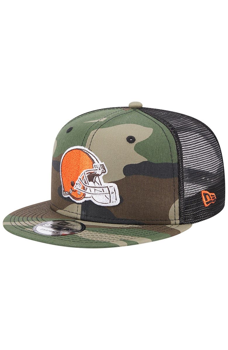 New Era Men's New Era Camo Cleveland Browns Classic Trucker 9FIFTY Snapback Hat, Main, color, 