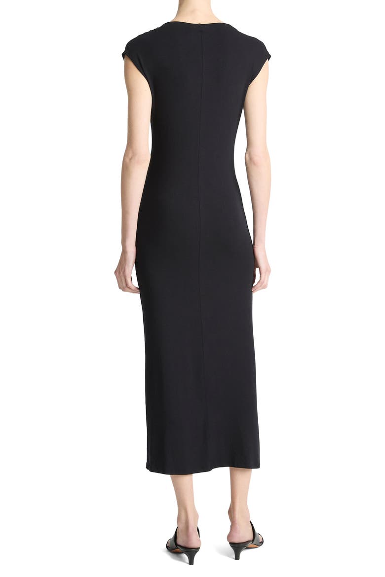 Cowl Neck Cap Sleeve Maxi Dress, Alternate, color, BLACK