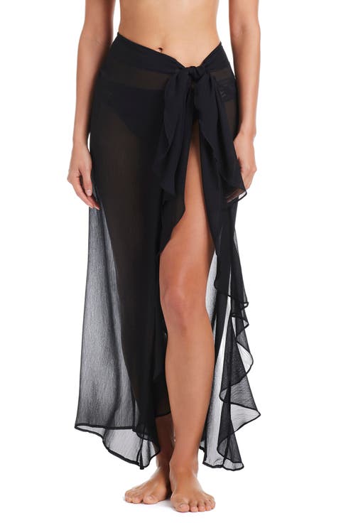 Ruffle Sheer Cover-Up Sarong