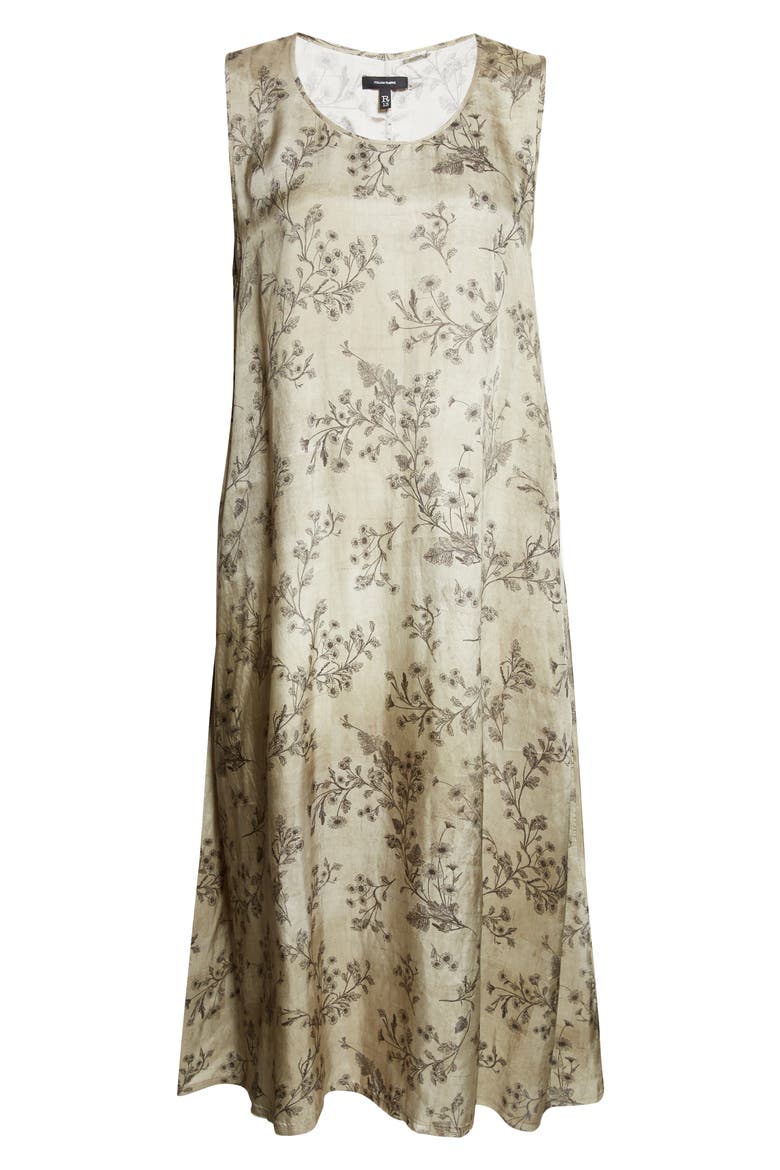 Sleeveless Floral Midi Dress, Alternate, color, GREEN FLORAL