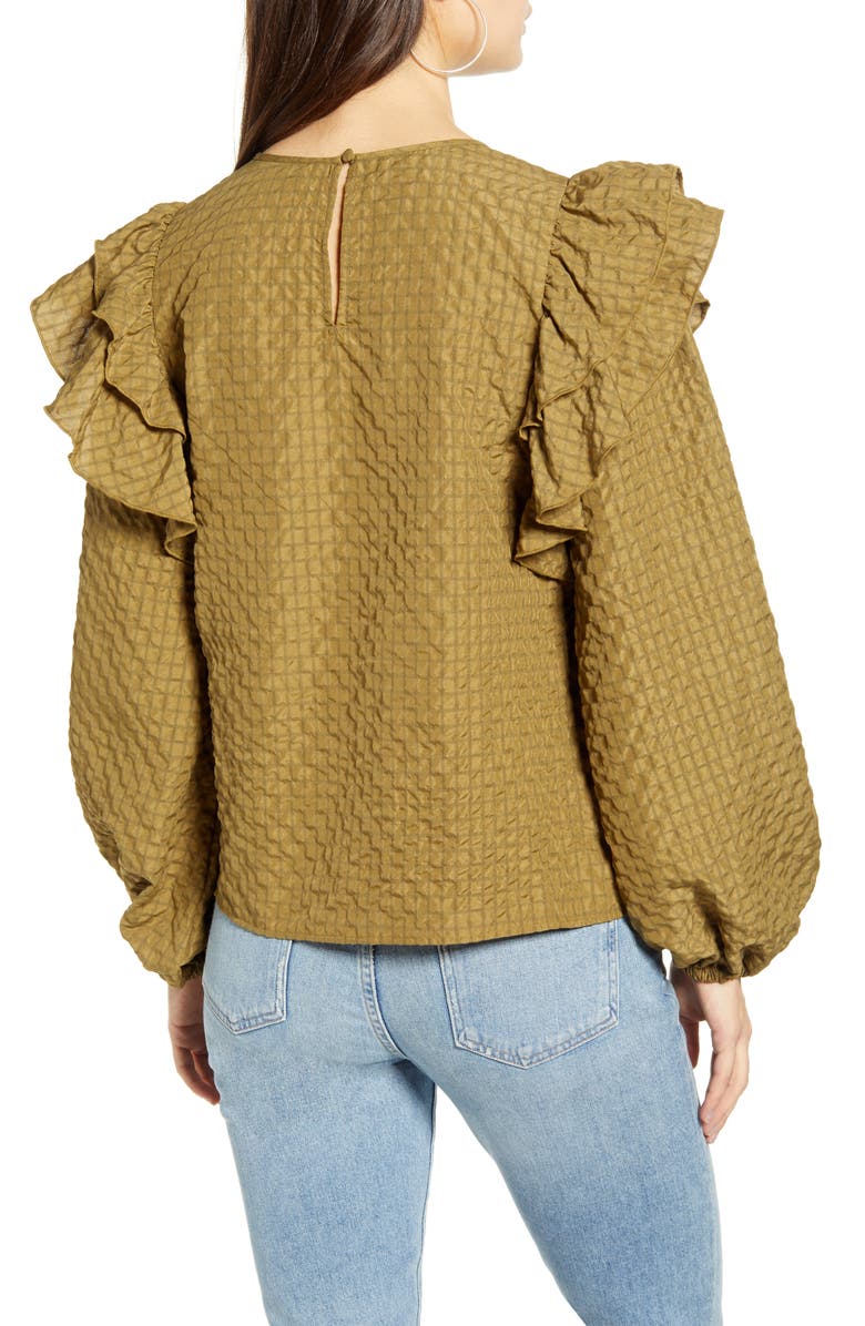 VERO MODA Mindy Frill Long Sleeve Top, Alternate, color, 