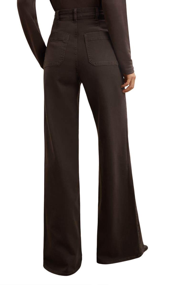 Reiss Sakura Patch Pocket Wide Leg Jeans, Alternate, color, Chocolate Brown