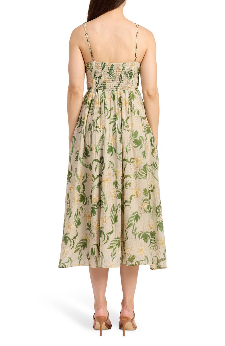 En Saison Linden Shirred Sundress, Alternate, color, Sage Emerald Yellow
