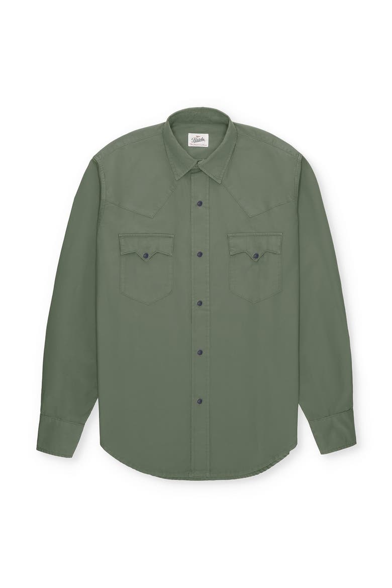 Texan Black Button Shirt, Main, color, Green