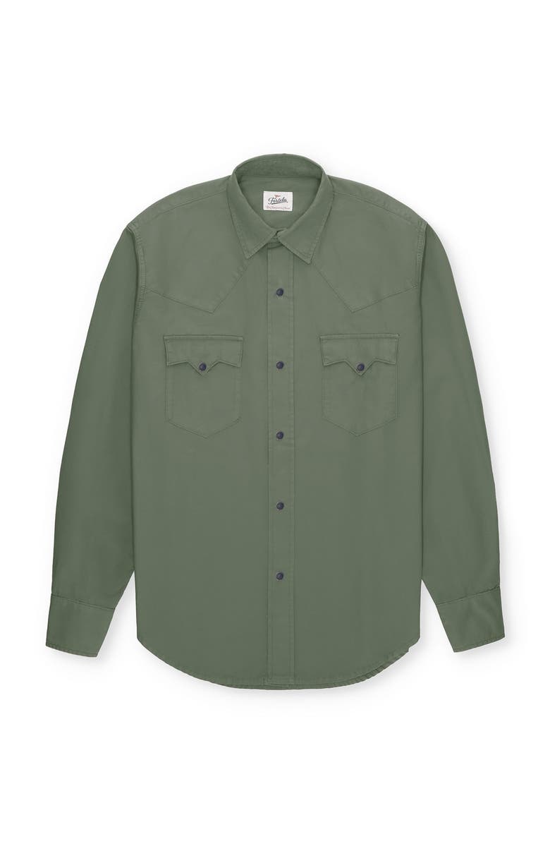 Fortela Texan Black Button Shirt, Main, color, Green