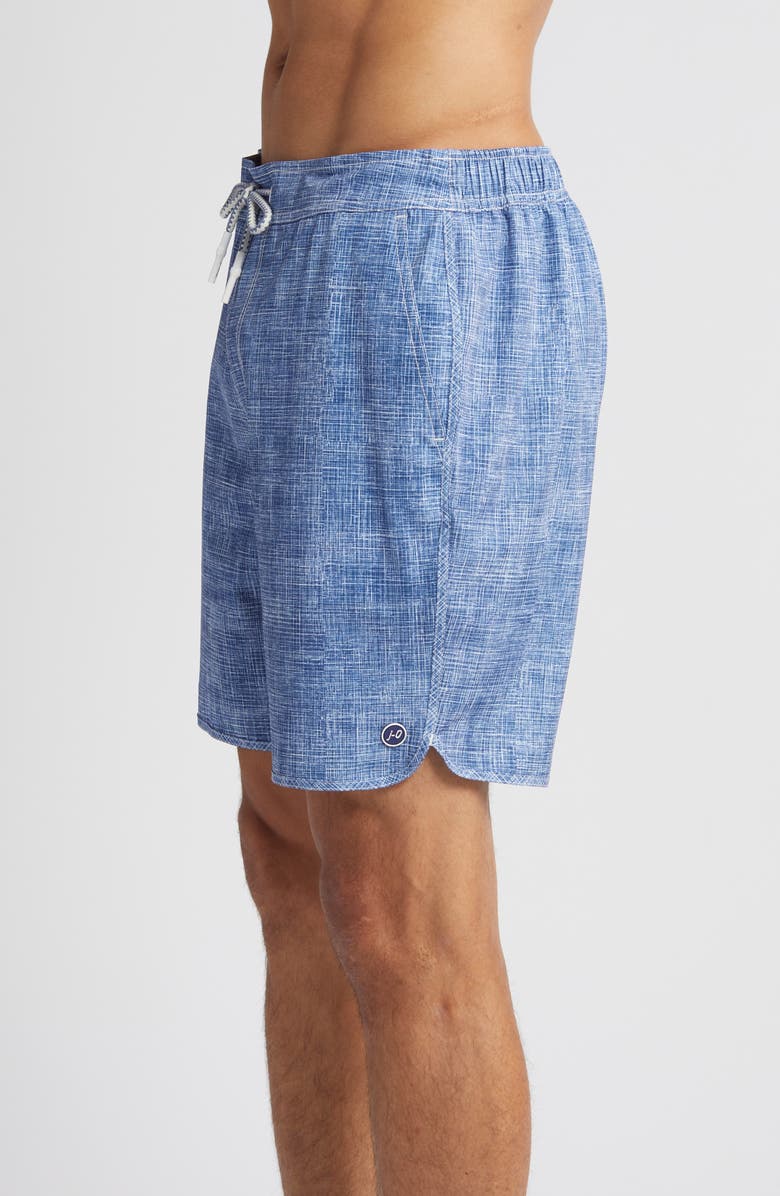 johnnie-O Ariba Crosshatch Print Swim Trunks, Alternate, color, 