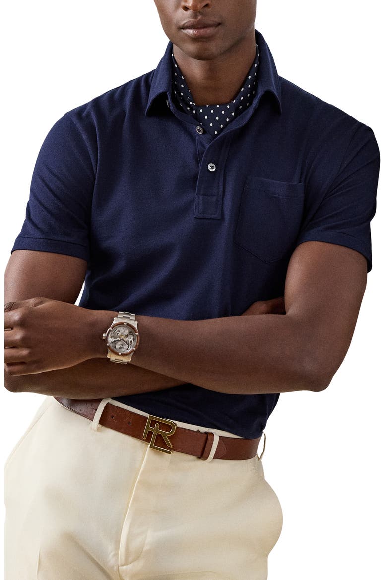 Cotton & Cashmere Pocket Polo, Main, color, CLASSIC CHAIRMAN NAVY