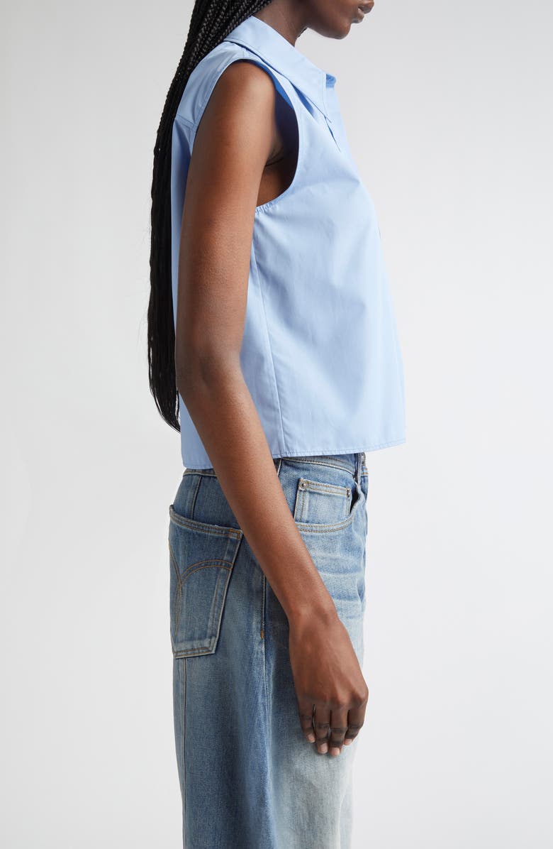 Versace Medusa Cameo Embroidered Crop Poplin Shirt, Alternate, color, 