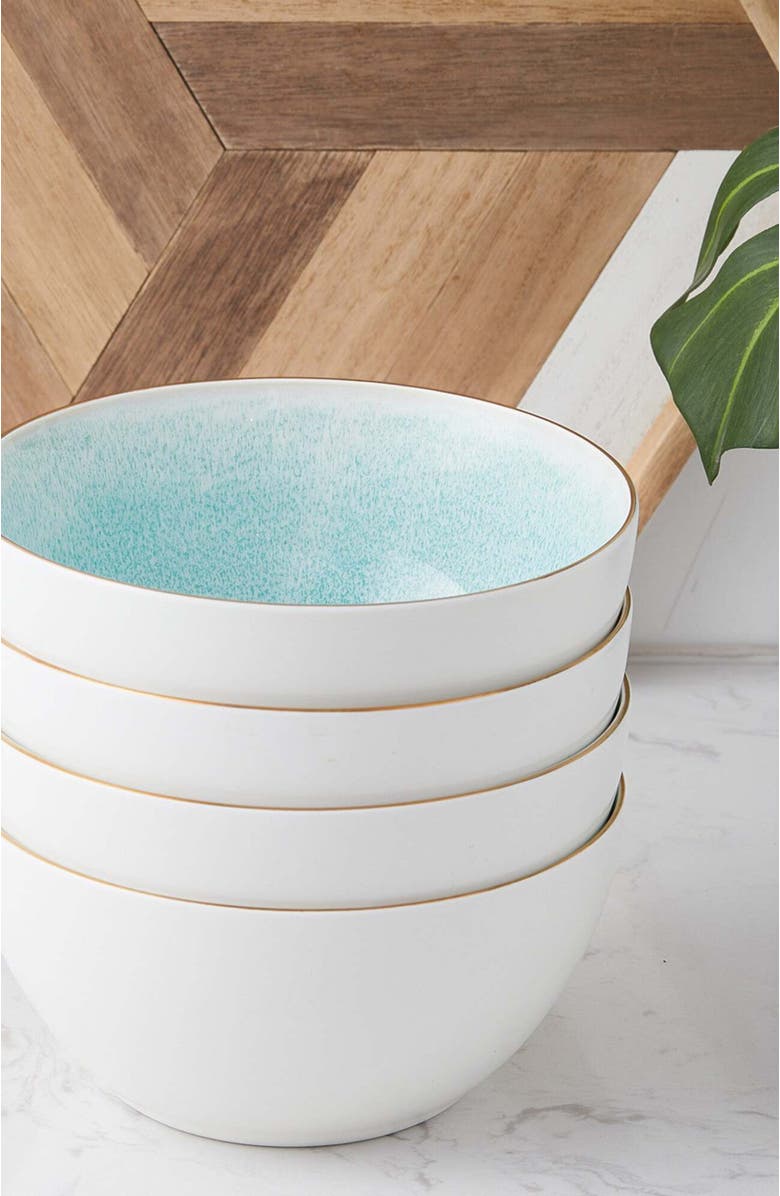 Stone Lain Josephine Porcelain 4-Piece Bowl Set, Alternate, color, Mint