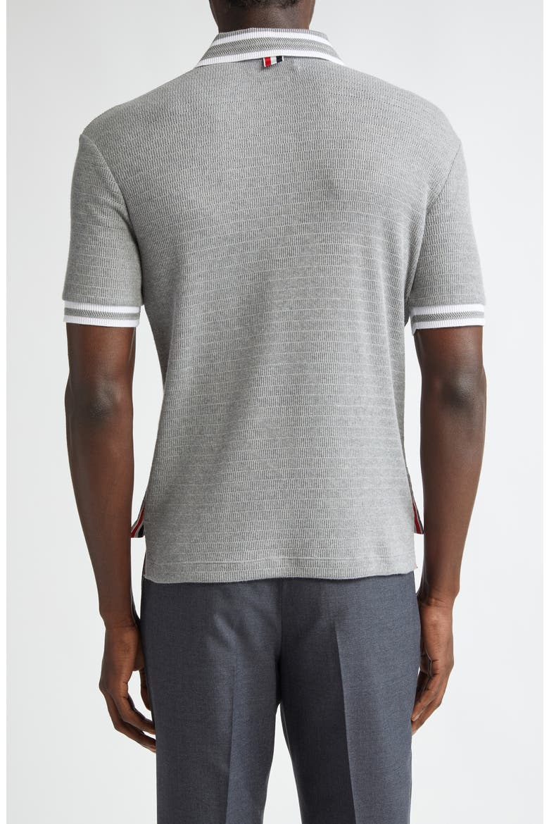 Open Stitch Cotton Polo, Alternate, color, LIGHT GREY