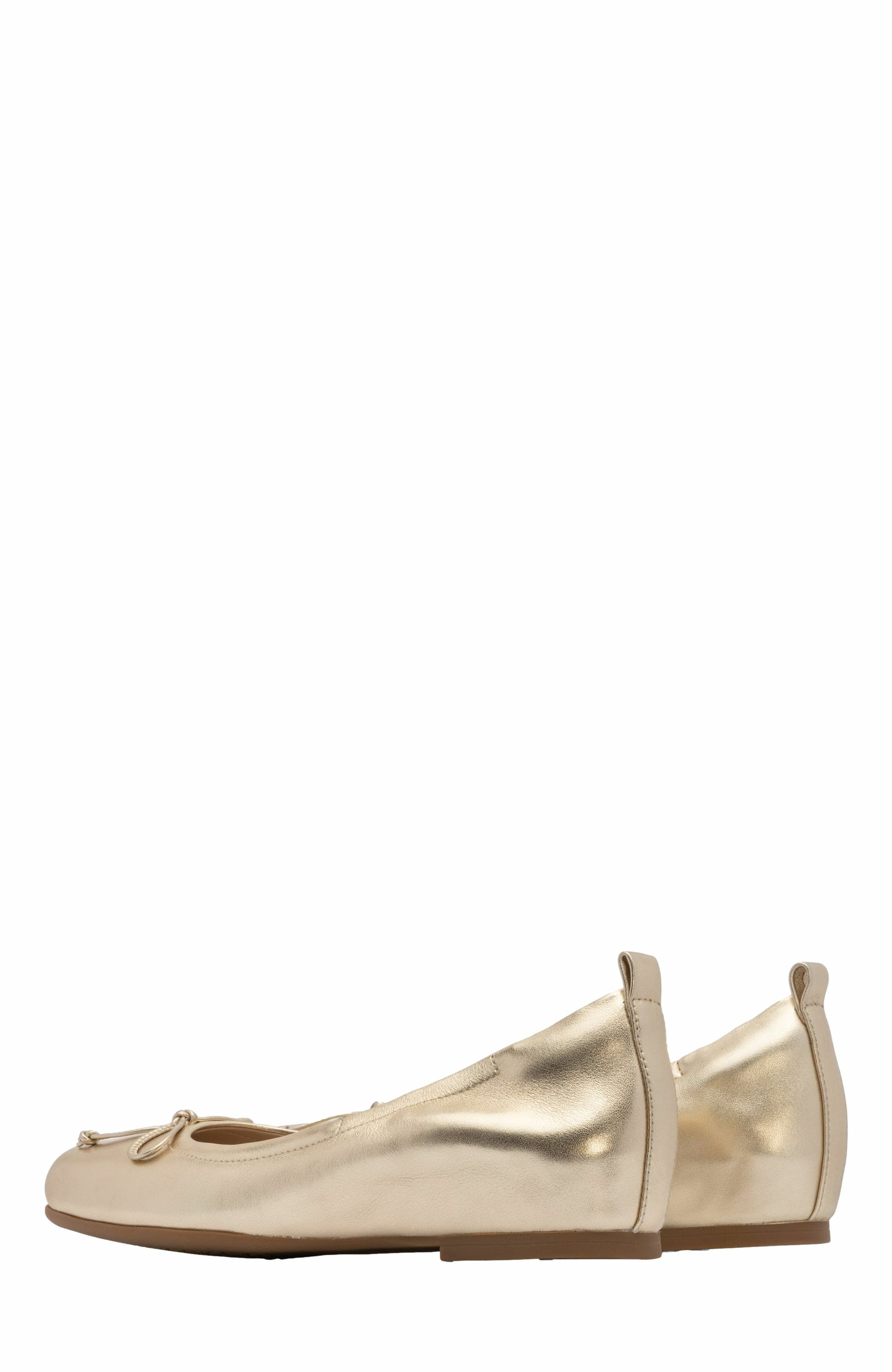 ABEO Cadence Bow Ballet Flat, Alternate, color, Light Gold - Metatarsal