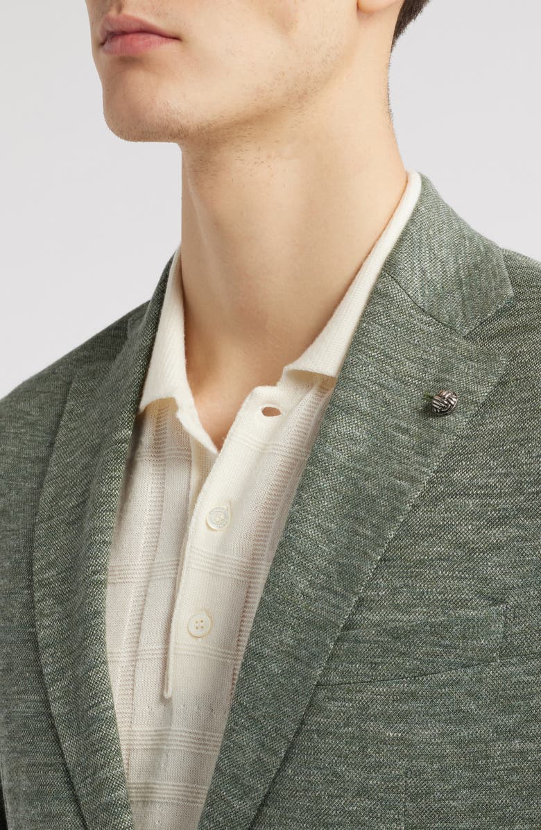 Jack Victor Hartford Green Mélange Knit Linen & Wool Blend Sport Coat, Alternate, color, Sage