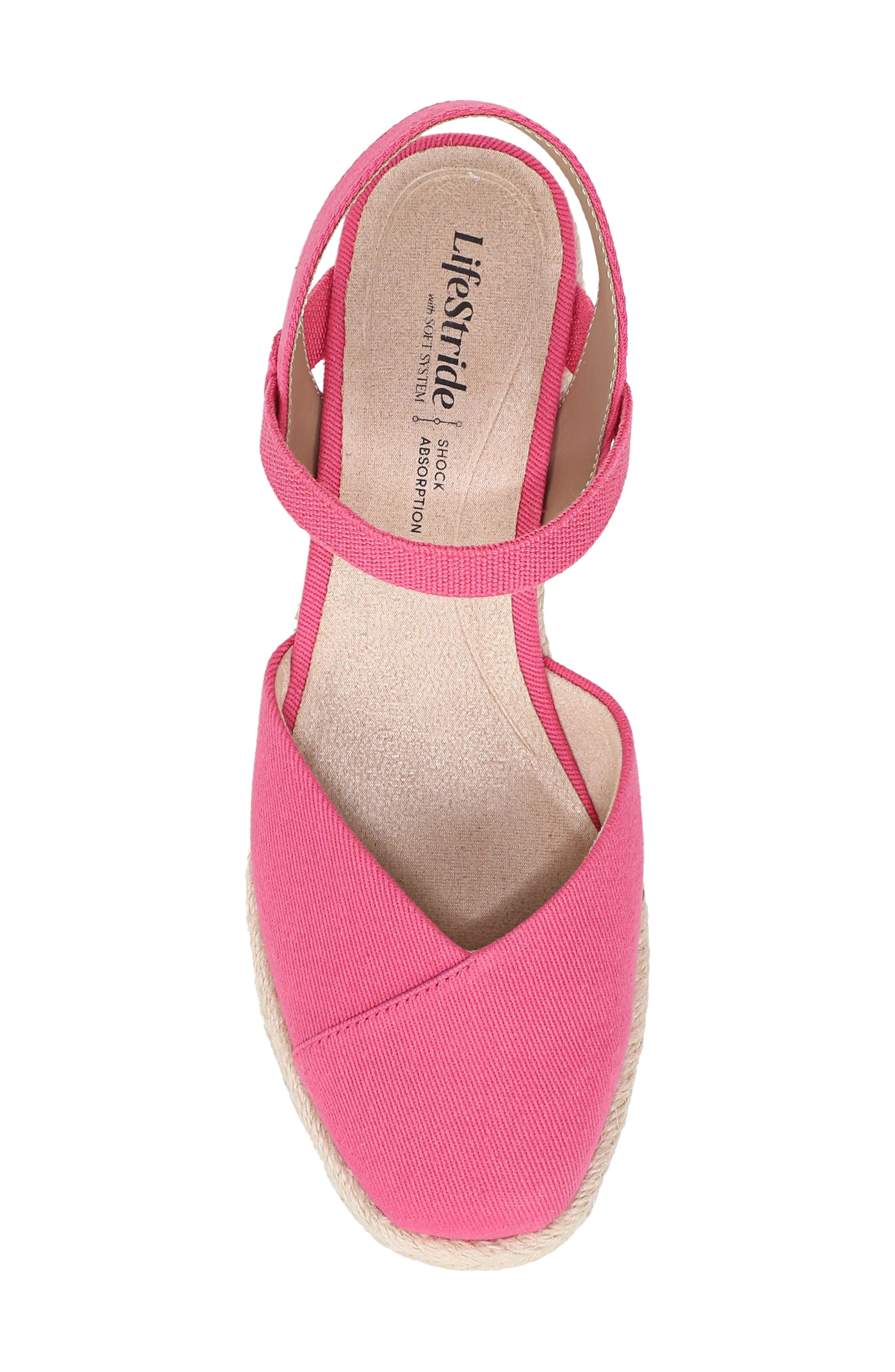 Pilar Slingback Espadrille Platform Wedge Sandal, Alternate, color, FRENCH PINK
